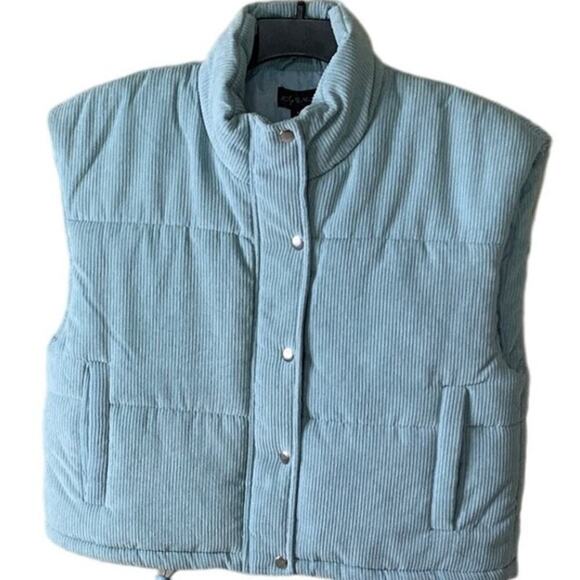 Say What Corduroy Puffer Vest Womens XL Full Zip Snap Mock Neck Sleeveless NWT - Picture 7 of 11
